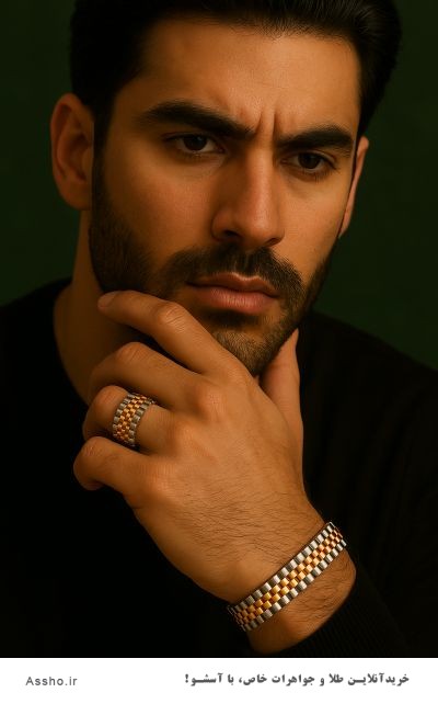 دستبند رولکس مردانه طلا